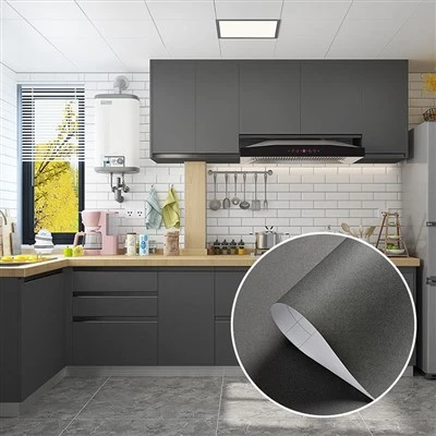Dark Grey Vinyl Wrap Kitchen